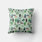 ヴィンテージ体液外空間ロボットの水色 クッション (裏面)