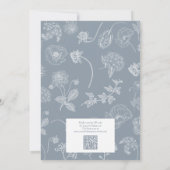 ヴィンテージ何かブルーブライダルティーQRブライダルシャワー 招待状 (裏面)