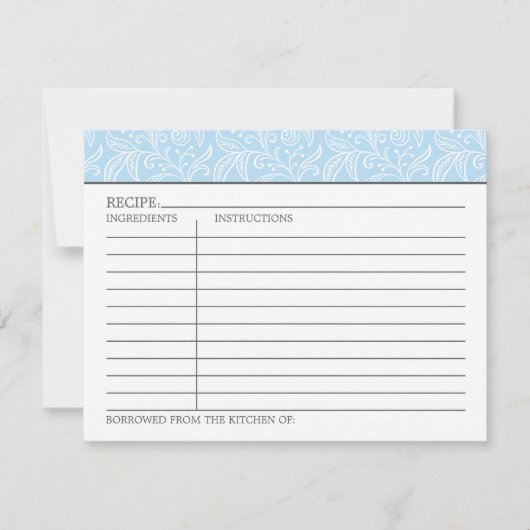 ヴィンテージ何か青いブライダルシャワーレシピ (正面)