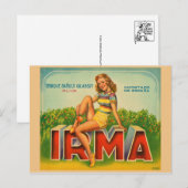 ヴィンテージ作成ラベル葉書 ポストカード (正面/裏面)