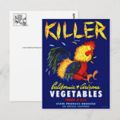 ヴィンテージ作成ラベル葉書 ポストカード (正面/裏面)