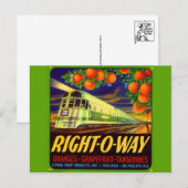 ヴィンテージ作成ラベル葉書 ポストカード (正面/裏面)