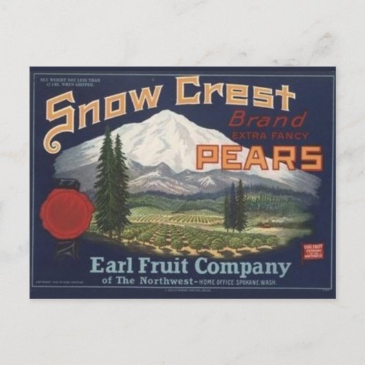 ヴィンテージ作成ラベル葉書 ポストカード (正面)