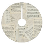 ヴィンテージ作曲コラージュのクリスマス ブラッシュドポリエステルツリースカート (正面)