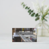 ヴィンテージ作業台素朴なツール手作りサービス 名刺 (スタンド正面)