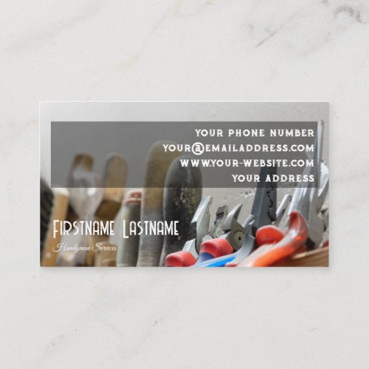 ヴィンテージ作業台素朴なツール手作りサービス 名刺 (裏面)