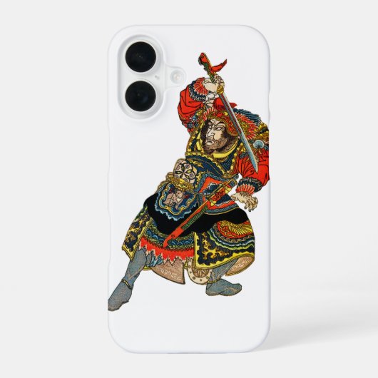ヴィンテージ侍戦士アジアンアート iPhone 16ケース (裏面)