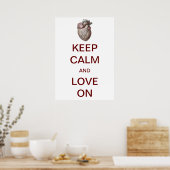 ヴィンテージ保の冷静さと愛(ハート) ポスター (キッチン)