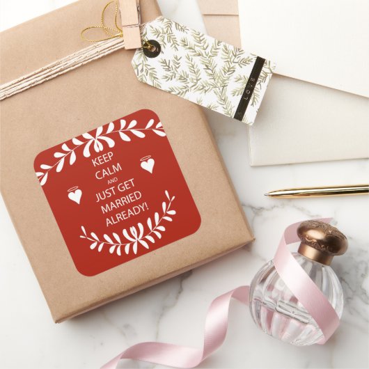 ヴィンテージ保は既に落ち着いて結婚したいる スクエアシール (ギフト)