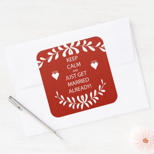 ヴィンテージ保は既に落ち着いて結婚したいる スクエアシール (封筒)