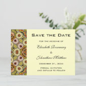 ヴィンテージ保存日付ガーデンフラワー蝶 セーブザデート (スタンド正面)