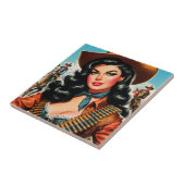 ヴィンテージ保安官ピンアップ タイル (側面)