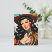 ヴィンテージ保安官ピンアップ ポストカード (スタンド正面)