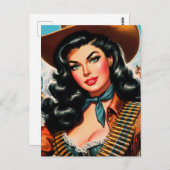 ヴィンテージ保安官ピンアップ ポストカード (正面/裏面)