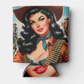 ヴィンテージ保安官ピンアップ 缶クーラー (正面)