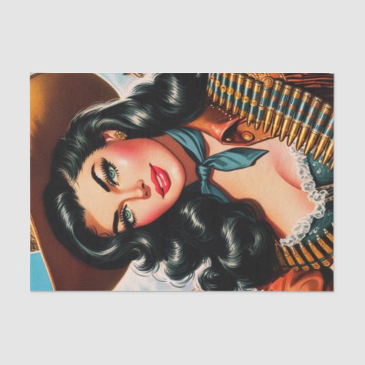 ヴィンテージ保安官ピンアップ 薄葉紙 (正面)