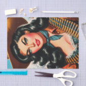 ヴィンテージ保安官ピンアップ 薄葉紙 (クラフト)