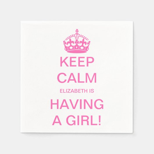 ヴィンテージ保穏やかなピンクの女の子ベビーシャワーパーティー スタンダードカクテルナプキン (正面)
