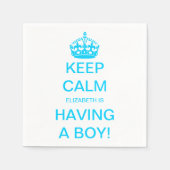 ヴィンテージ保穏やかなブルーボーイベビーシャワー スタンダードカクテルナプキン (正面)