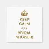 ヴィンテージ保落ち着いてブライダルシャワーだ!金ゴールド スタンダードカクテルナプキン (正面)