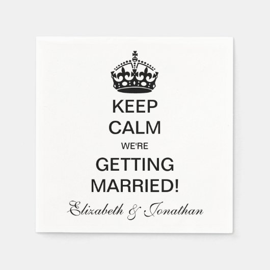 ヴィンテージ保落ち着いて結婚だ! スタンダードカクテルナプキン (正面)