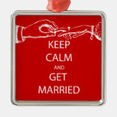 ヴィンテージ保落ち着け結婚したる メタルオーナメント (正面)