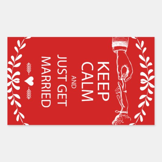 ヴィンテージ保落ち着け結婚したる 長方形シール (正面)