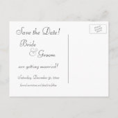 ヴィンテージ保静かな結婚式の日付を保存！ 案内ポストカード (裏面)