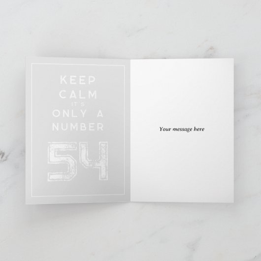 ヴィンテージ保静文字カスタム54番目の誕生日カード カード (内部)