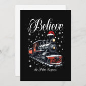 ヴィンテージ信じクリスマストレイン 招待状 (正面/裏面)