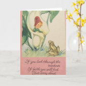 ヴィンテージ信仰/宗教感動的カード – 空白の カード (黄色い花)