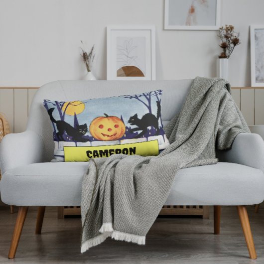 ヴィンテージ個人用猫カボチャのハロウィン ランバークッション