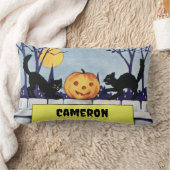 ヴィンテージ個人用猫カボチャのハロウィン ランバークッション (ブランケット)
