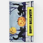 ヴィンテージ個人用猫カボチャのハロウィン 横断幕 (縦)