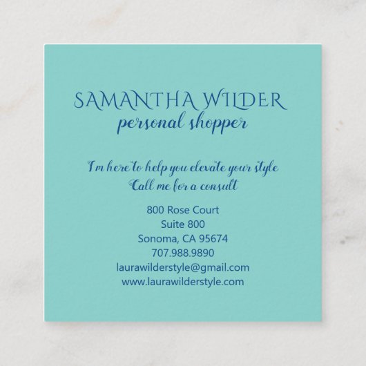 ヴィンテージ個人購買者 スクエア名刺 (裏面)