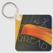 ヴィンテージ健康食品、全粒小麦パン キーホルダー (正面)