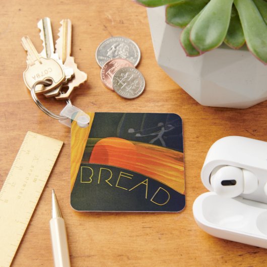 ヴィンテージ健康食品、全粒小麦パン キーホルダー (デスク)