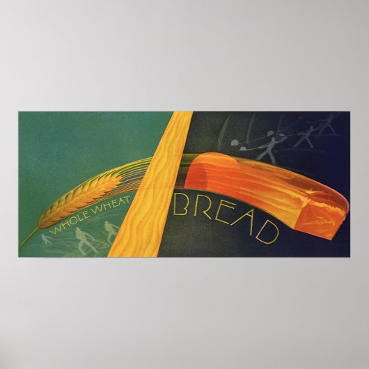ヴィンテージ健康食品、全粒小麦パン ポスター (正面)