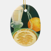 ヴィンテージ健康食品，飲料，健康的な朝食 セラミックオーナメント (裏面)