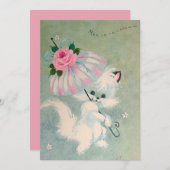 ヴィンテージ傘つき白猫フローラ シーズンカード (正面/裏面)