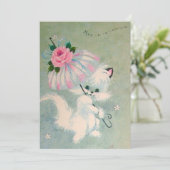 ヴィンテージ傘つき白猫フローラ シーズンカード (スタンド正面)