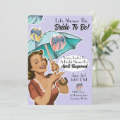 ヴィンテージ傘スタイルシャワーパーティー招待状- Violet 招待状 (スタンド正面)