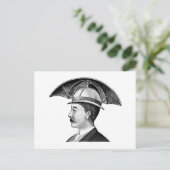 ヴィンテージ傘ハットスチームパンクの発明 ポストカード (スタンド正面)