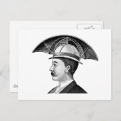 ヴィンテージ傘ハットスチームパンクの発明 ポストカード (正面/裏面)