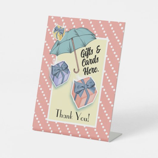 ヴィンテージ傘ブライダルシャワーテーブルの上記号 台座サイン (正面)