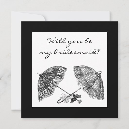 ヴィンテージ傘招待状 招待状 (正面)