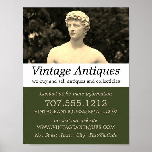 ヴィンテージ像、アンティークディーラー、店舗 ポスター (正面)
