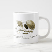 ヴィンテージ像 |カイコ |蛾 ジャンボコーヒーマグカップ (右)