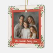ヴィンテージ優美な花ファミリークリスマスフォト セラミックオーナメント (左)