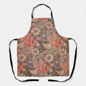ヴィンテージ優雅なフローラプリント エプロン (正面)
